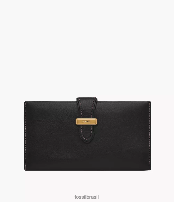 Fossil carteira mulheres clutch com aba tremont preto 66RZLJ817
