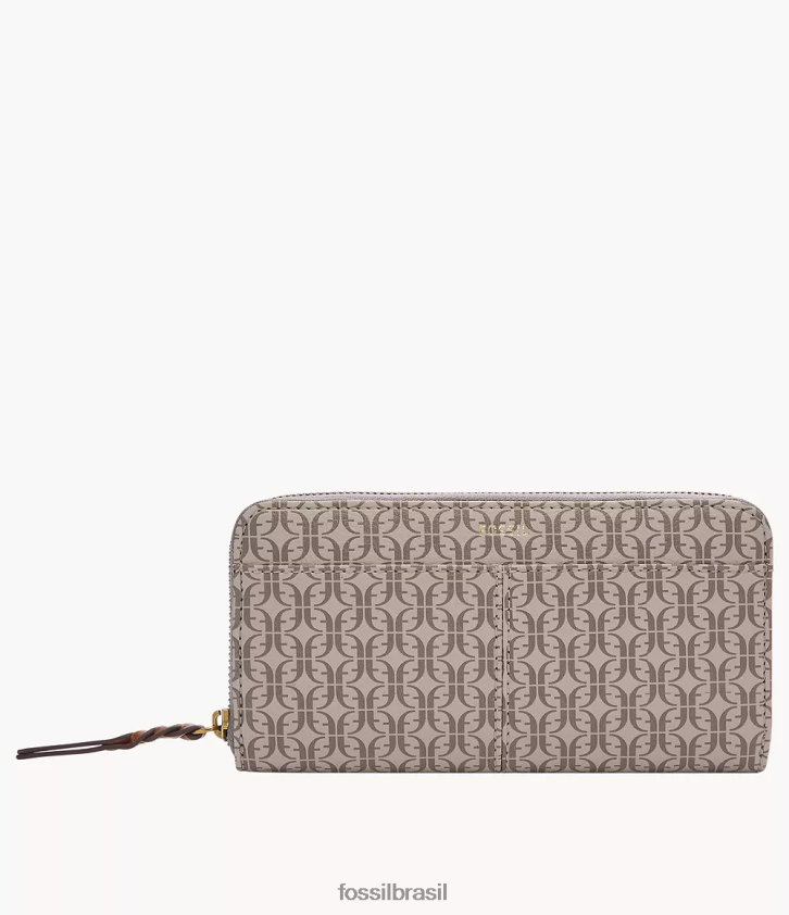 Fossil carteira mulheres clutch com zíper tara cáqui 66RZLJ831
