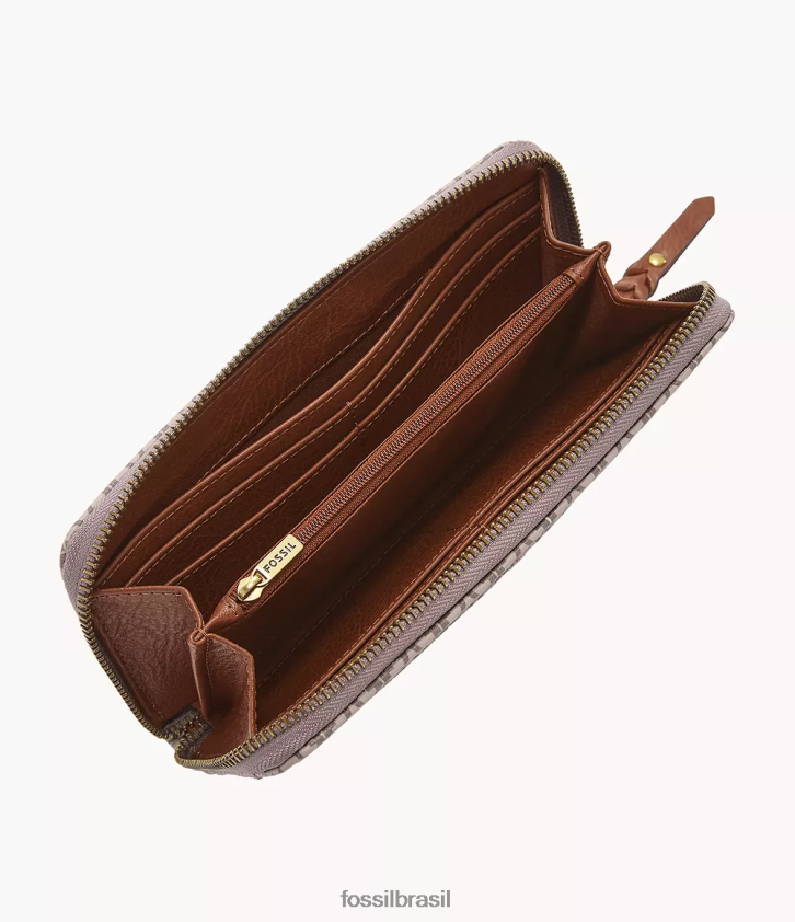 Fossil carteira mulheres clutch com zíper tara cáqui 66RZLJ831