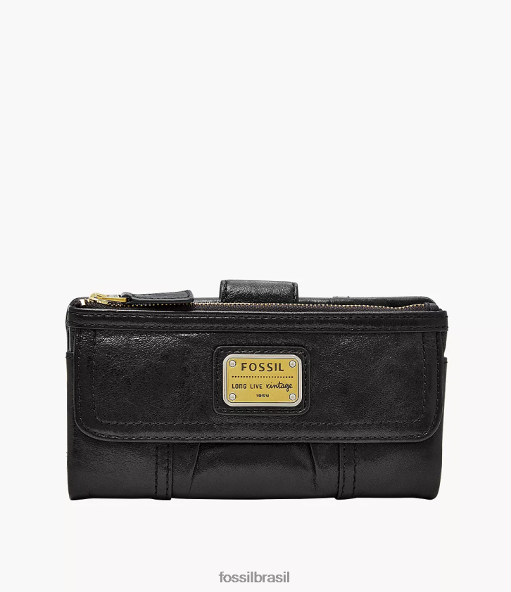 Fossil carteira mulheres embreagem emory preto 66RZLJ493