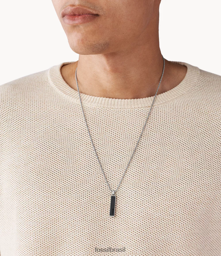 Fossil joia homens colar de pingente de ágata de mergulho preto 66RZLJ1919