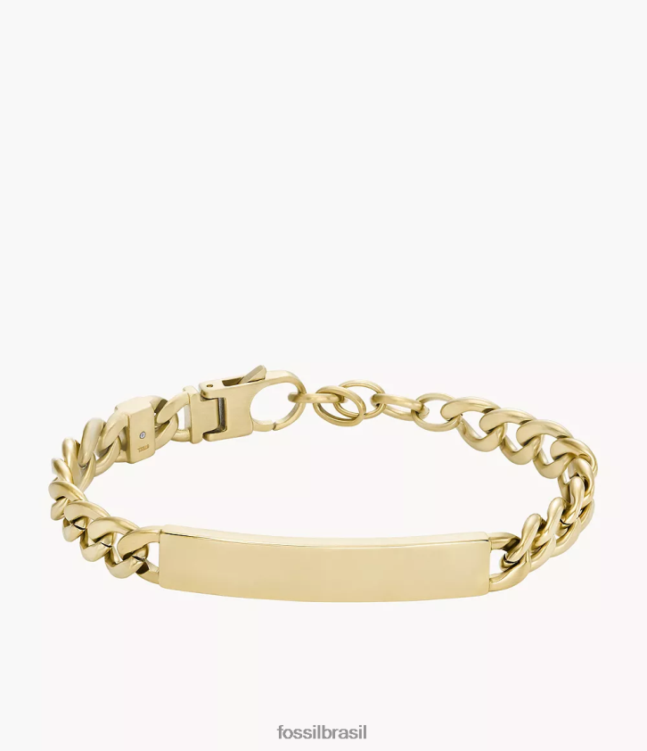 Fossil joia homens desenhou pulseira de corrente de aço inoxidável tom de ouro 66RZLJ1846