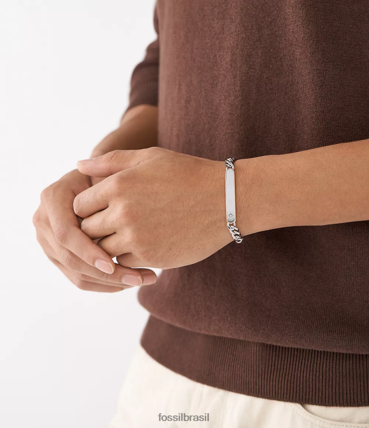 Fossil joia homens pulseira clássica de corrente de aço inoxidável dois tons 66RZLJ1888