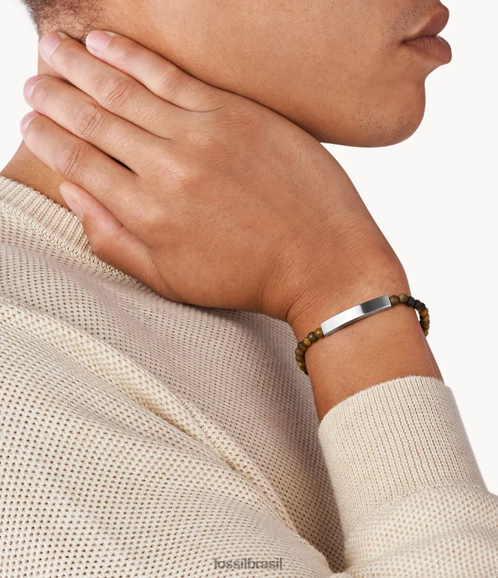 Fossil joia homens pulseira de contas olho de tigre 66RZLJ1854