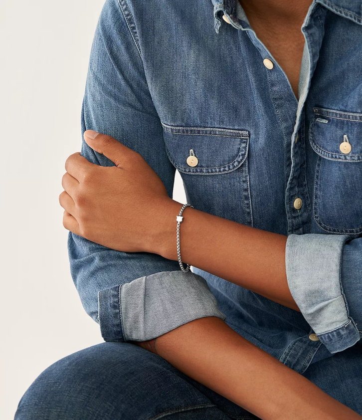 Fossil joia homens pulseira de corrente de aço inoxidável com escudo de herança tom prata 66RZLJ1896