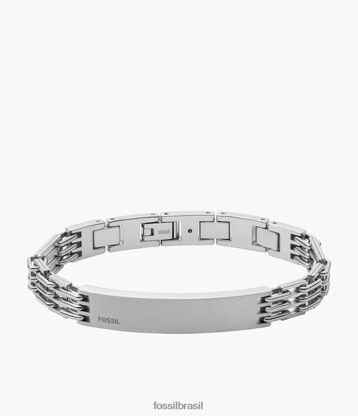 Fossil joia homens pulseira de corrente de aço inoxidável tom prata 66RZLJ1883