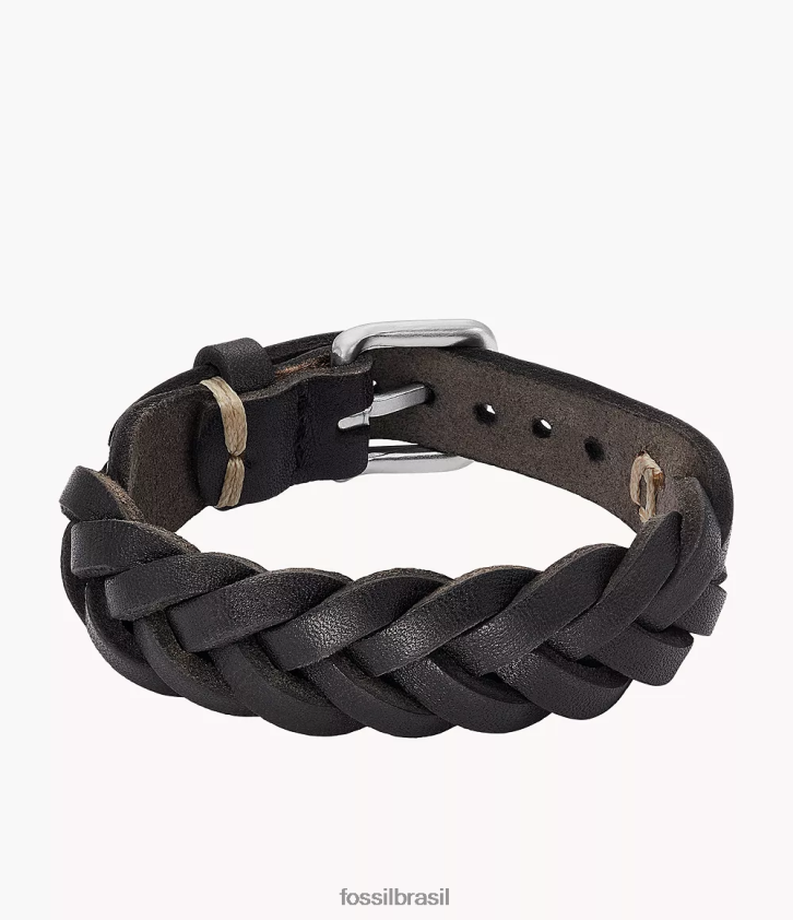 Fossil joia homens pulseira de couro essencial com pulseira de couro preto 66RZLJ1894