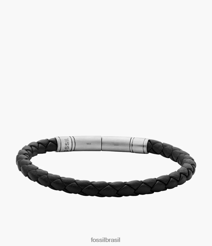 Fossil joia homens pulseira de couro trançado casual vintage marrom 66RZLJ1862
