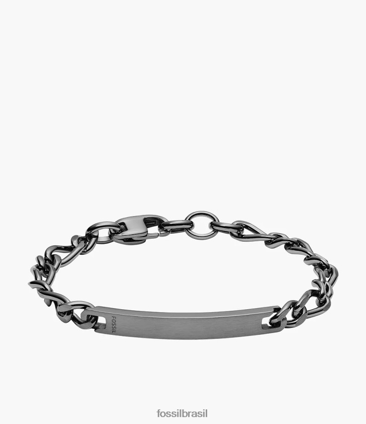 Fossil joia homens pulseira de identificação em aço inoxidável fumaça 66RZLJ1884