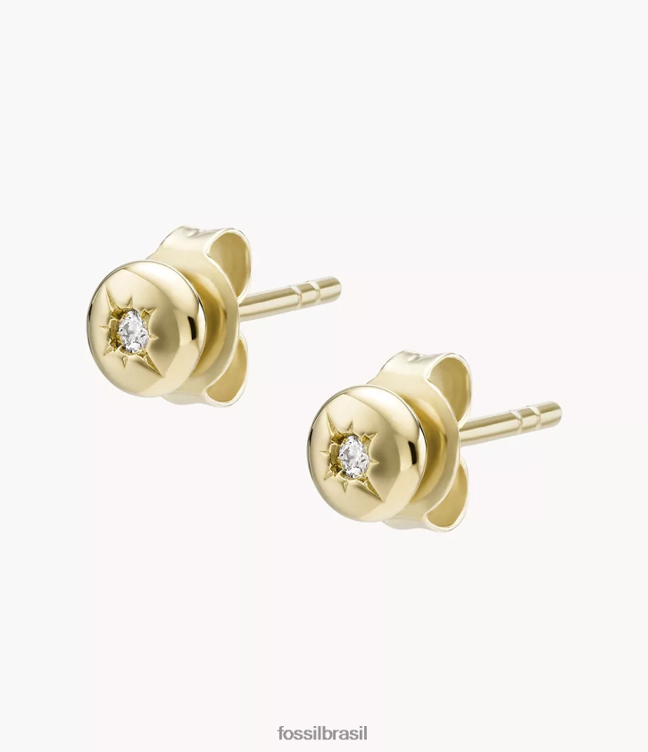 Fossil joia mulheres Brinco de diamante leve banhado a prata esterlina 18k transparente cultivado em laboratório prata 66RZLJ1253