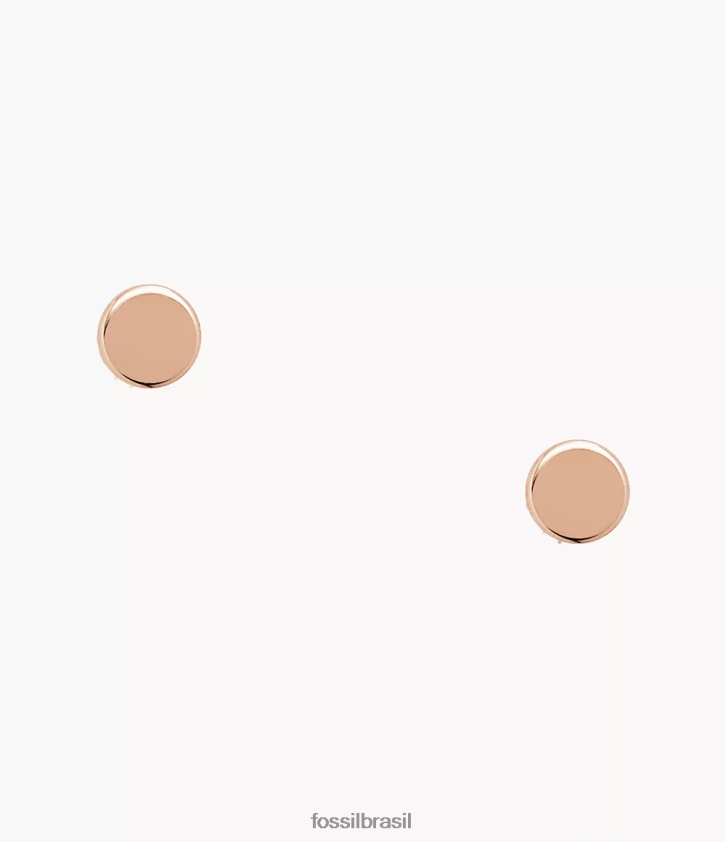 Fossil joia mulheres Sadie brinco redondo de aço inoxidável tom de ouro rosa 66RZLJ1054