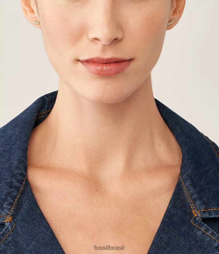 Fossil joia mulheres Sadie sob as estrelas brincos de alpinista em aço inoxidável tom de ouro 66RZLJ1075