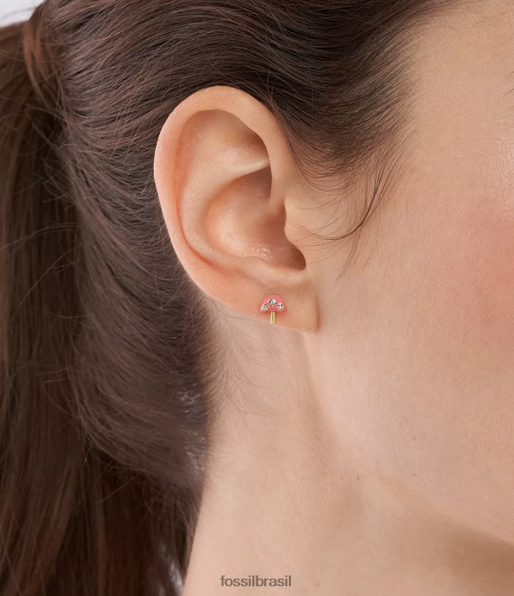 Fossil joia mulheres brincos coloridos de cogumelo pop rosa 66RZLJ1042