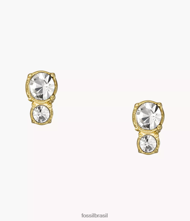 Fossil joia mulheres brincos de aço inoxidável todos empilhados tom de ouro 66RZLJ1064