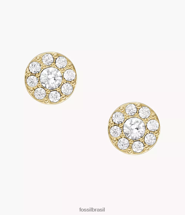 Fossil joia mulheres brincos de aço inoxidável todos empilhados tom de ouro 66RZLJ1078