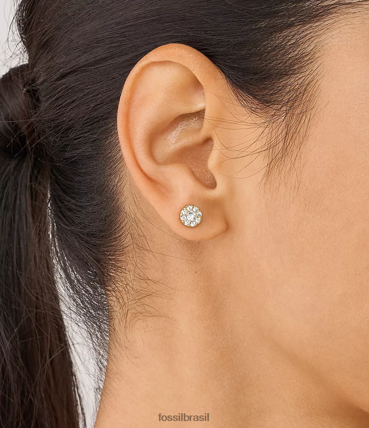 Fossil joia mulheres brincos de aço inoxidável todos empilhados tom de ouro 66RZLJ1078