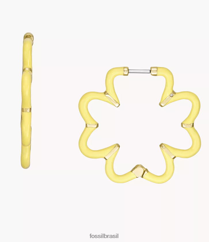 Fossil joia mulheres brincos de argola coloridos em aço inoxidável tom de ouro 66RZLJ1085