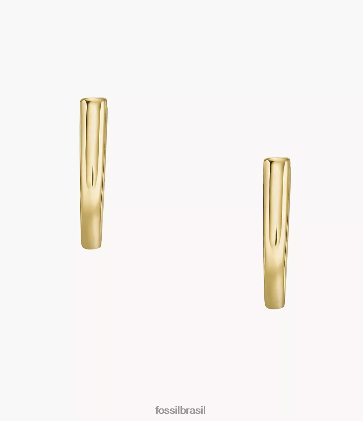 Fossil joia mulheres brincos de argola de aço inoxidável Heritage Essentials tom de ouro 66RZLJ1067