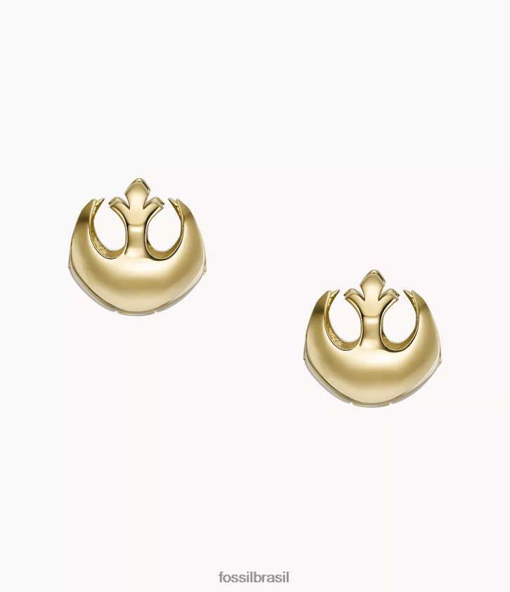 Fossil joia mulheres brincos de argola de aço inoxidável de resistência de star wars tom de ouro 66RZLJ1048