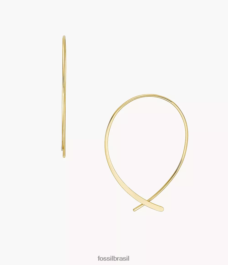 Fossil joia mulheres brincos de argola de latão empilhados tom de ouro 66RZLJ1039