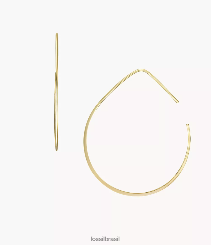 Fossil joia mulheres brincos de argola de latão empilhados tom de ouro 66RZLJ1066