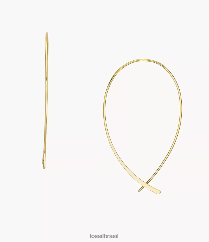 Fossil joia mulheres brincos de argola de latão empilhados tom de ouro 66RZLJ1080