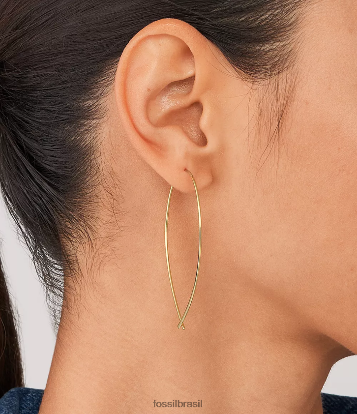 Fossil joia mulheres brincos de argola de latão empilhados tom de ouro 66RZLJ1080