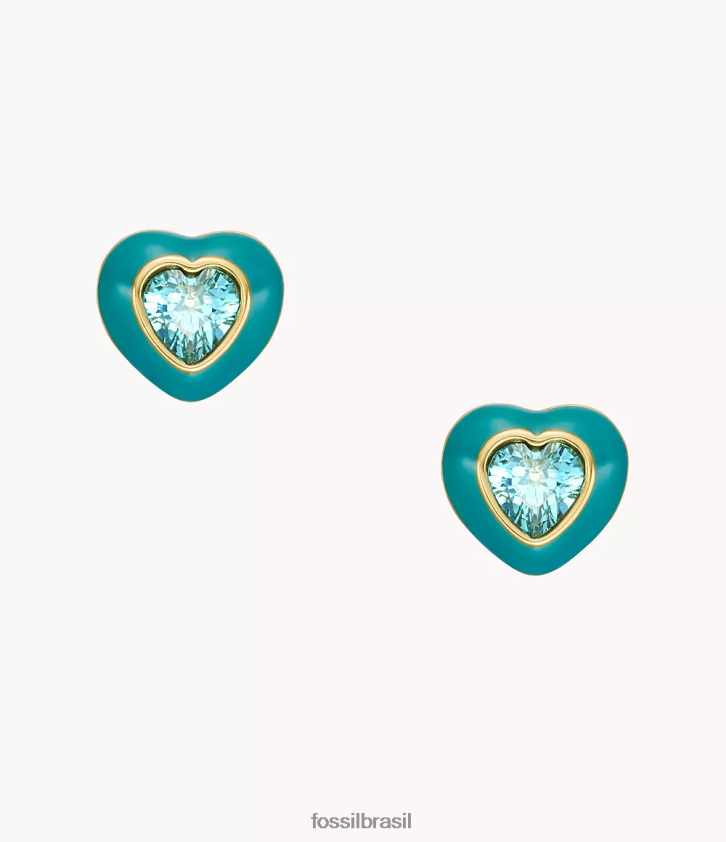 Fossil joia mulheres brincos de coração pop coloridos azul 66RZLJ1086