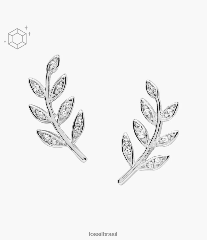 Fossil joia mulheres elliott olive branch sterling studs prata 66RZLJ1052