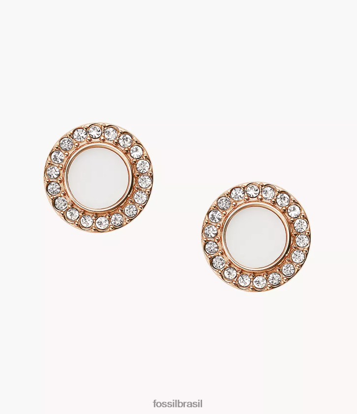 Fossil joia mulheres pregos de brilho val stone ouro rosa/branco 66RZLJ1077