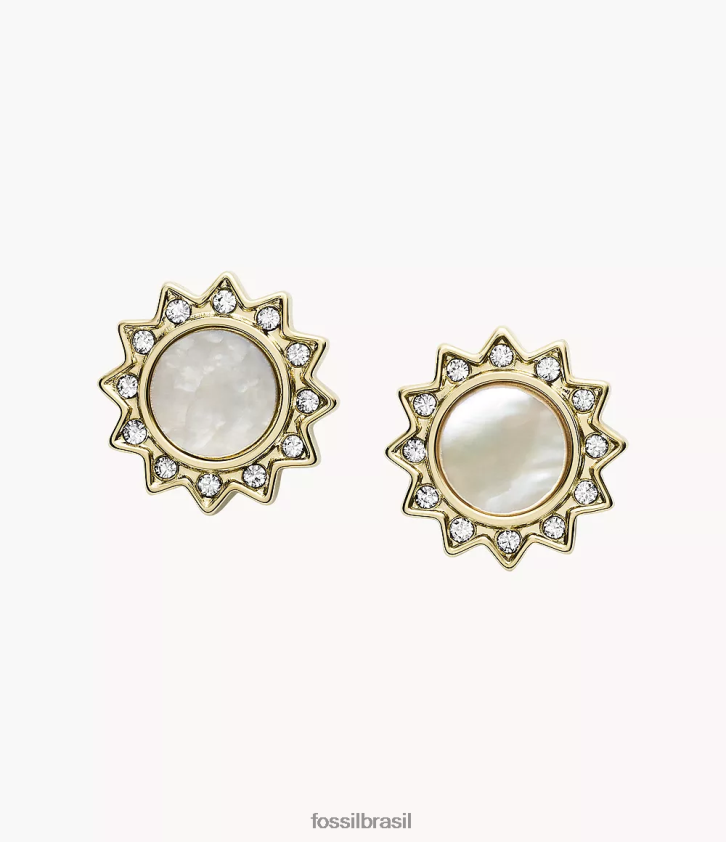 Fossil joia mulheres val você é meu raio de sol brincos de aço inoxidável madrepérola 66RZLJ1070