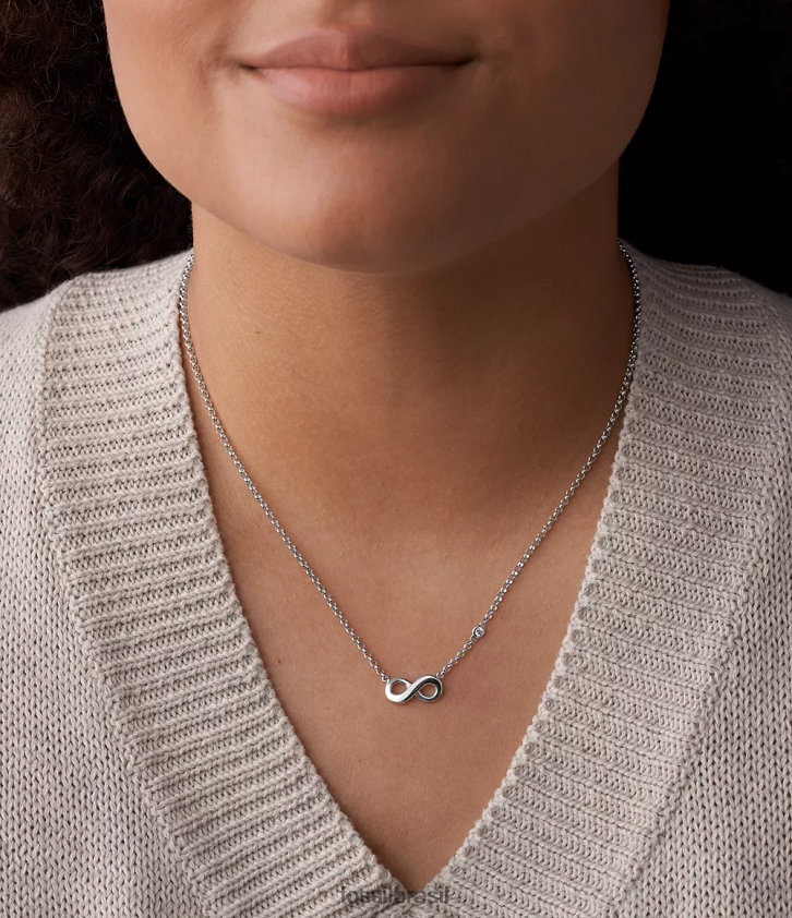 Fossil joia mulheres Colar Elliott Infinity Love em caixa esterlina prata 66RZLJ922