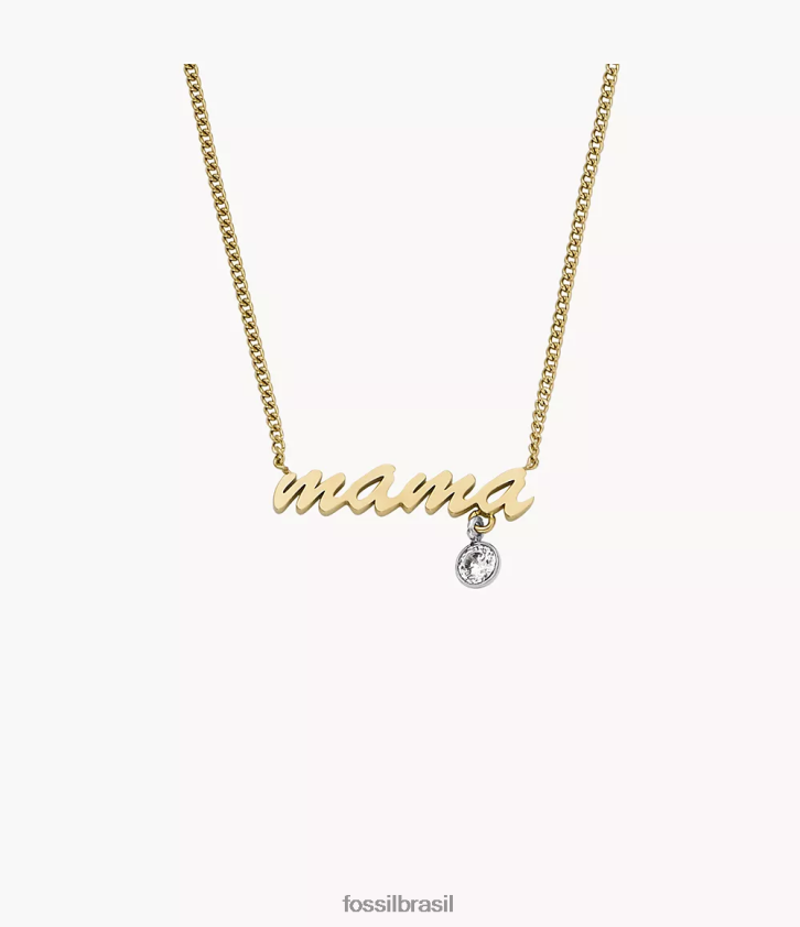 Fossil joia mulheres colar com nome sadie colar de corrente de aço inoxidável dois tons 66RZLJ945