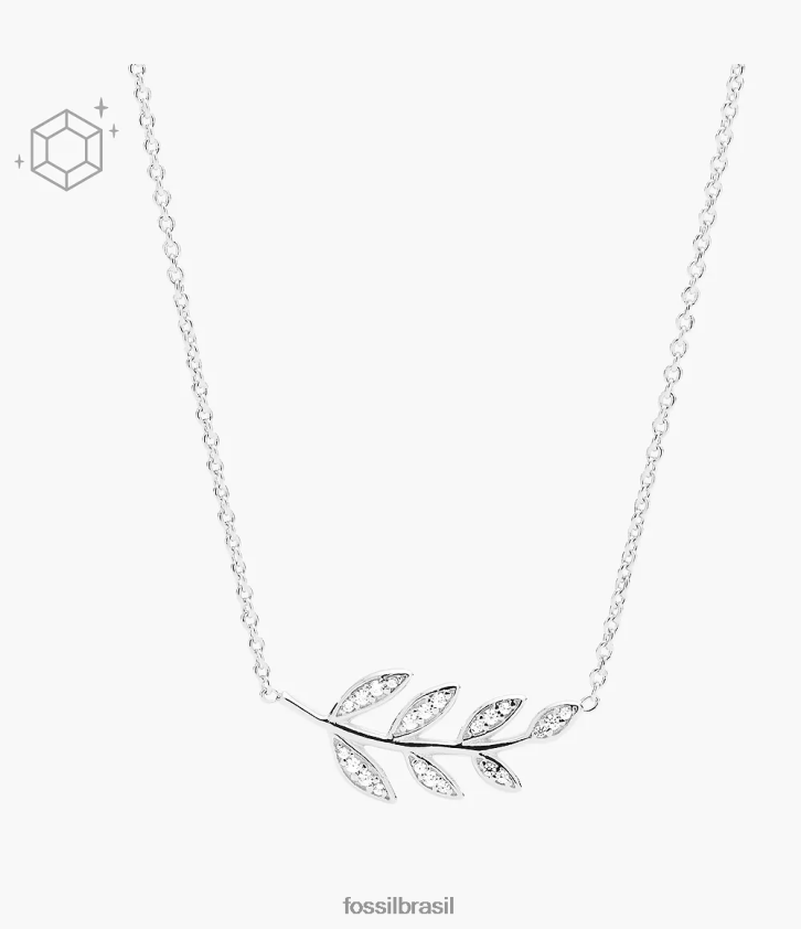 Fossil joia mulheres colar com pingente de prata esterlina elliott olive branch prata 66RZLJ938