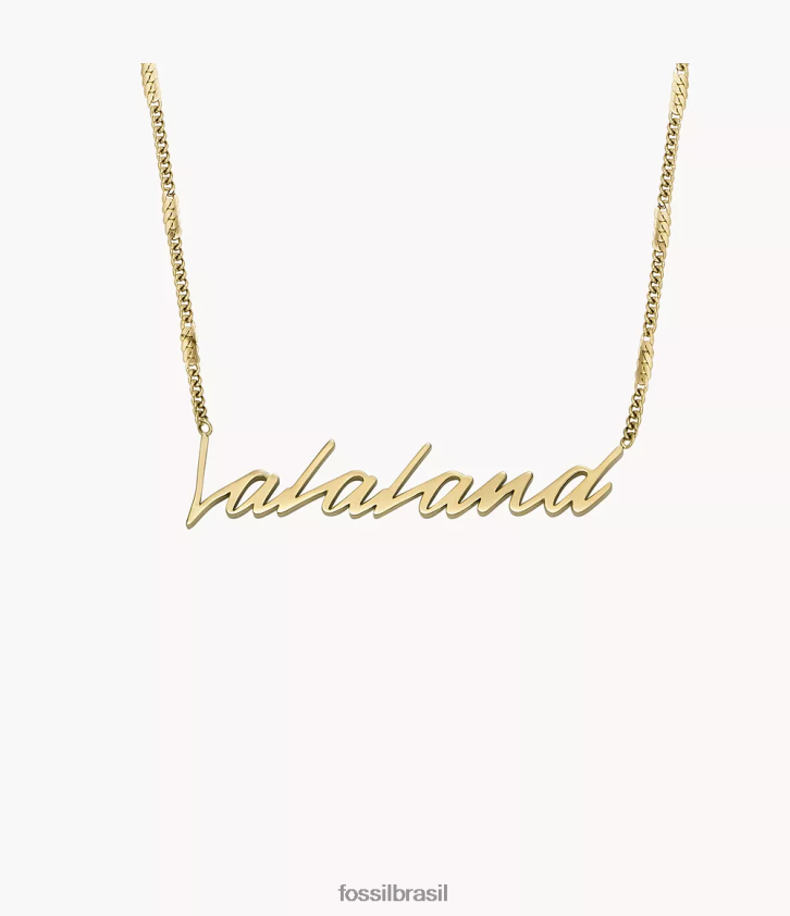 Fossil joia mulheres colar de pingente de aço inoxidável la la land tom de ouro 66RZLJ961