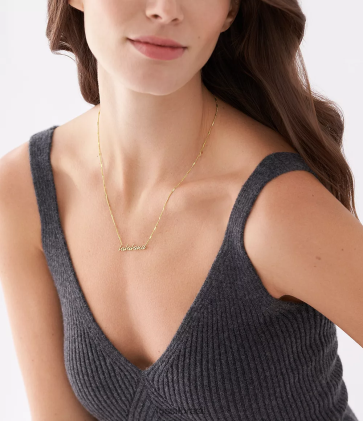 Fossil joia mulheres colar de pingente de aço inoxidável la la land tom de ouro 66RZLJ961