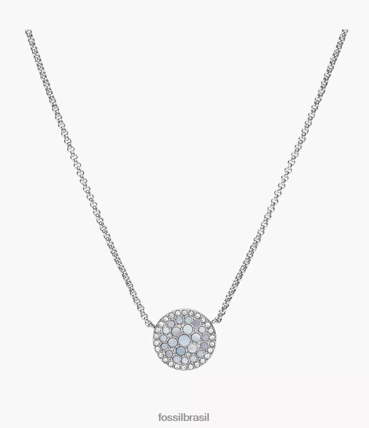 Fossil joia mulheres colar val mosaico de aço inoxidável azul 66RZLJ943