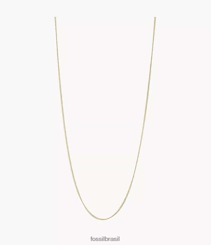 Fossil joia mulheres corra oh tão charmoso colar curto de corrente de aço inoxidável tom de ouro 66RZLJ1122