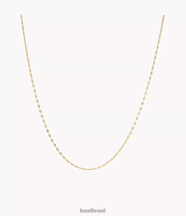 Fossil joia mulheres corra oh tão charmoso colar de corrente de aço inoxidável tom de ouro 66RZLJ933