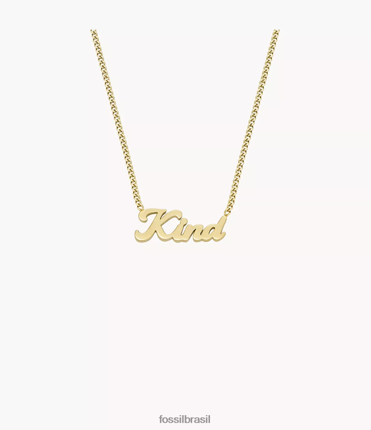 Fossil joia mulheres la la land colar de corrente de aço inoxidável tom de ouro 66RZLJ947