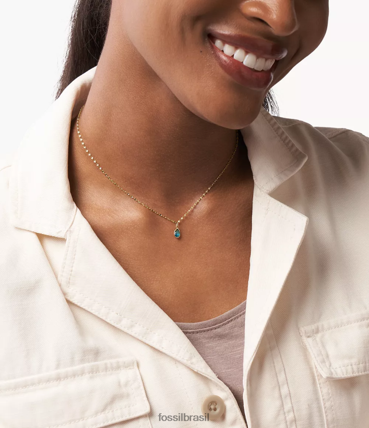 Fossil joia mulheres corra oh tão charmoso charme de pedra do mês de dezembro tom azul 66RZLJ1163