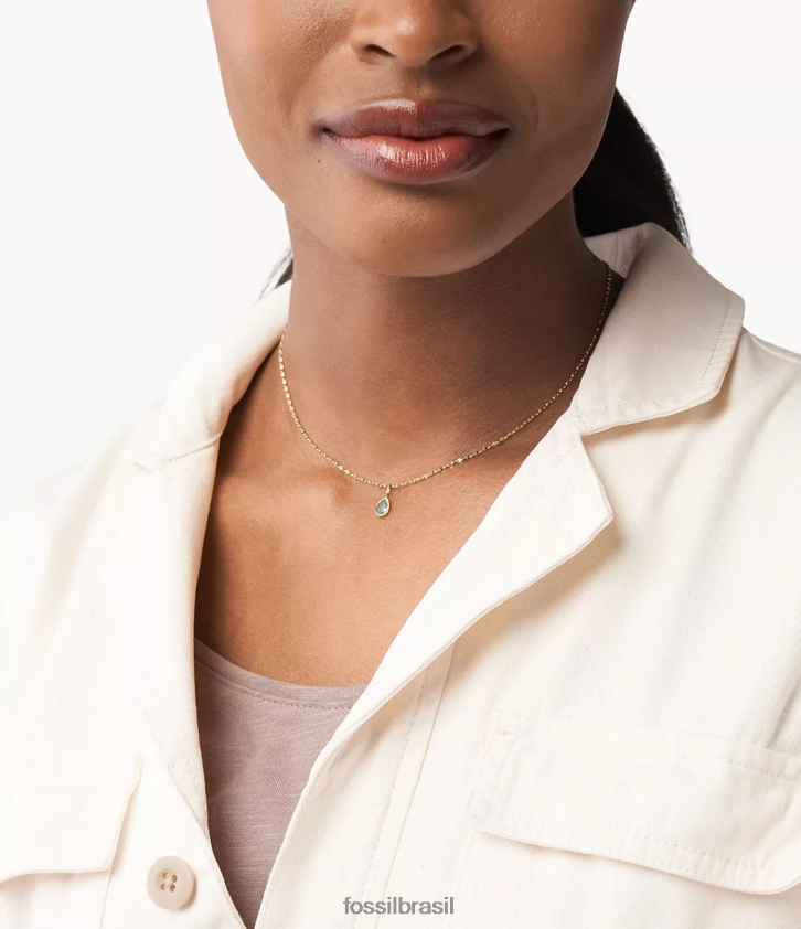 Fossil joia mulheres corra oh tão charmoso março birthstone charme tom azul 66RZLJ1210