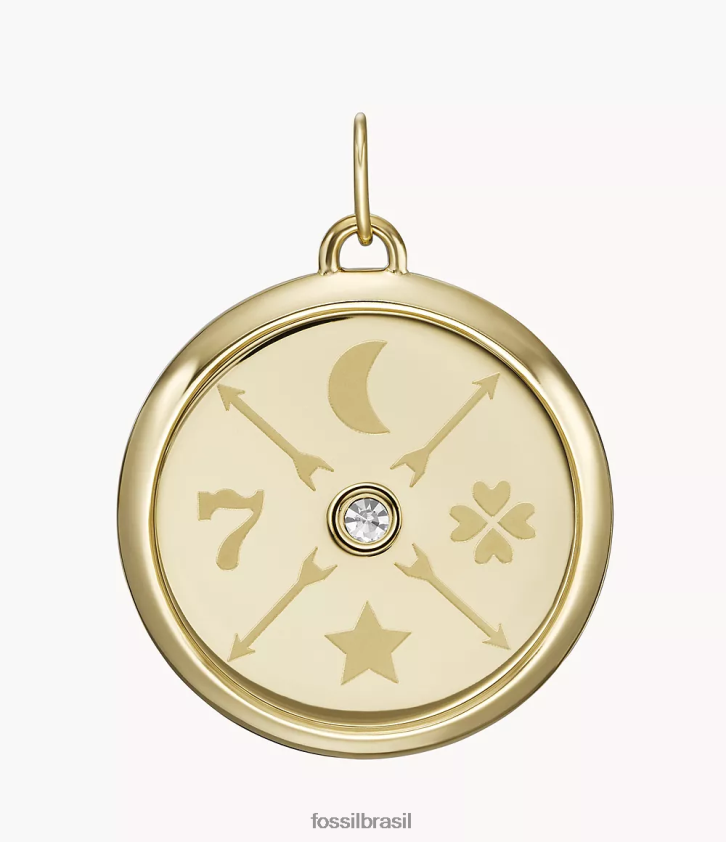 Fossil joia mulheres oh, tão charmoso charme de aço inoxidável tom de ouro 66RZLJ1176