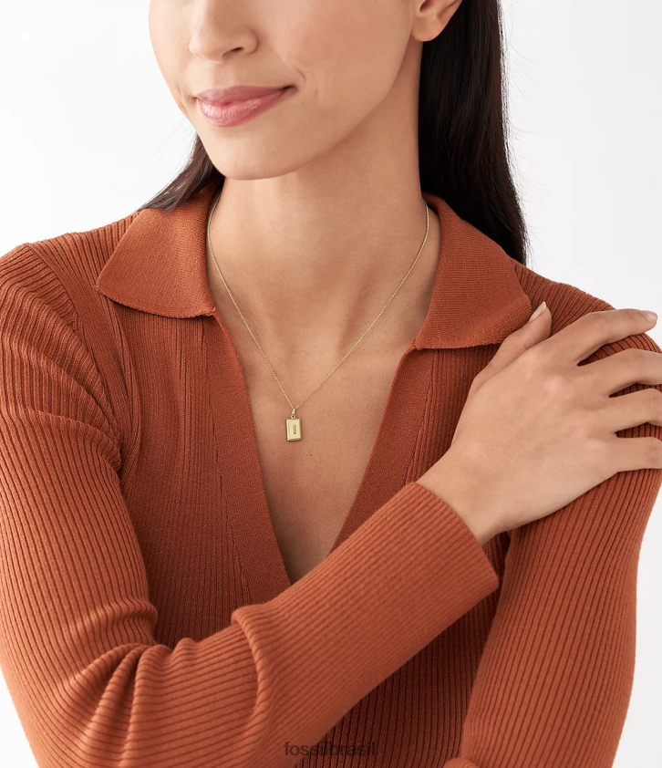 Fossil joia mulheres oh, tão charmoso charme inicial de aço inoxidável tom de ouro 66RZLJ1211