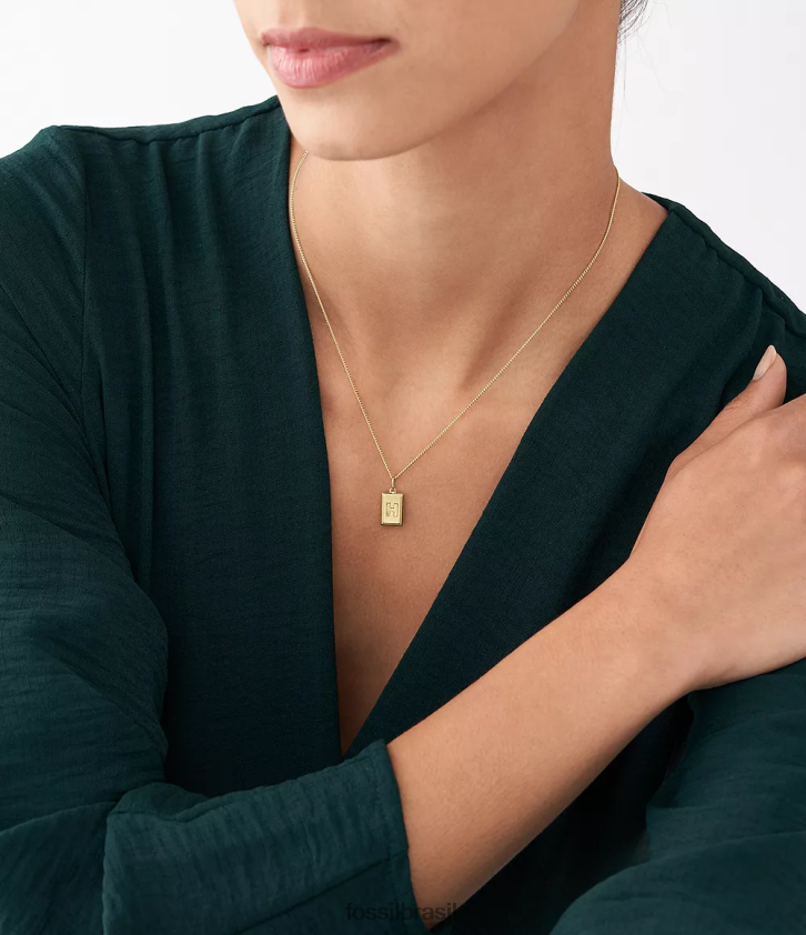 Fossil joia mulheres oh, tão charmoso charme inicial de aço inoxidável tom de ouro 66RZLJ1224