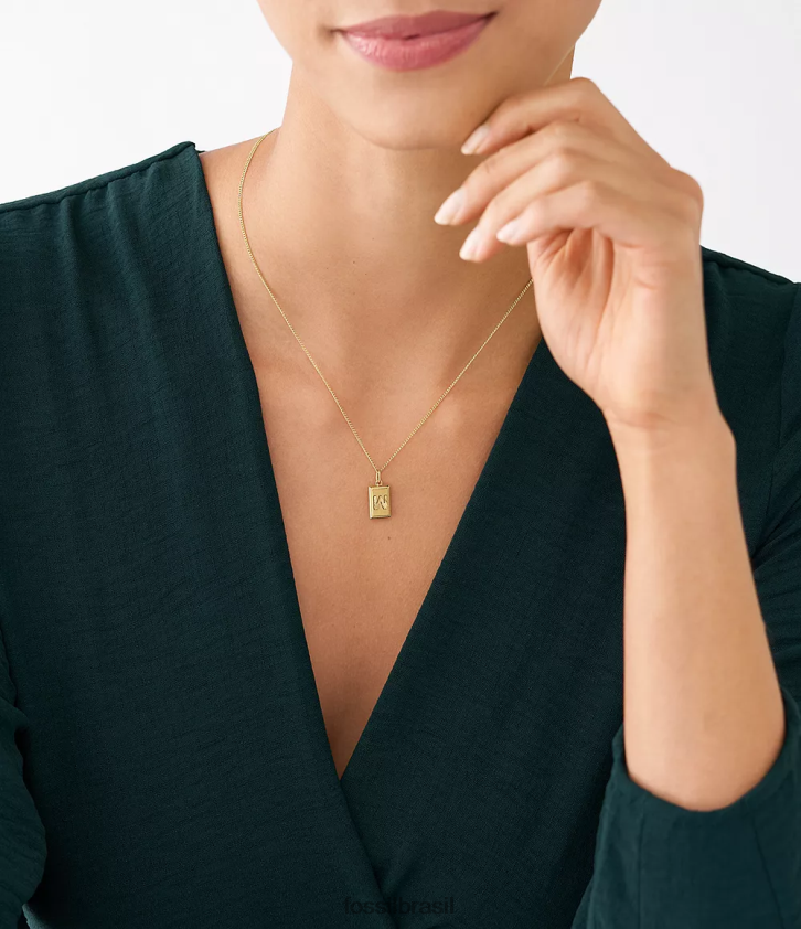 Fossil joia mulheres oh, tão charmoso charme inicial de aço inoxidável tom de ouro 66RZLJ1276