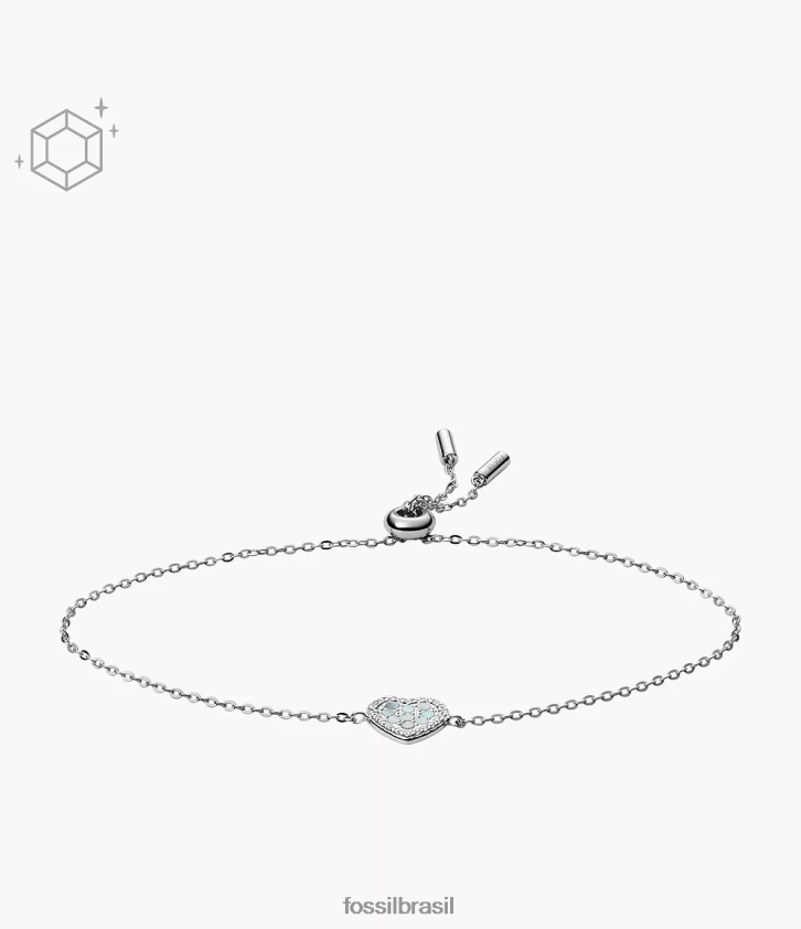 Fossil joia mulheres Pulseira Elliott Hearts Station madrepérola azul 66RZLJ1233