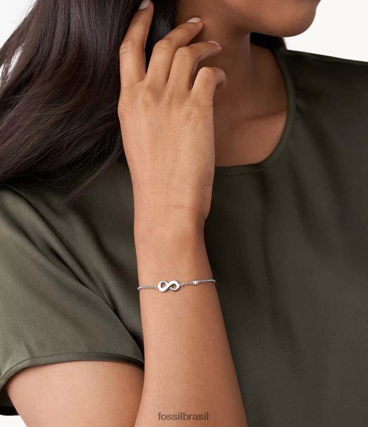 Fossil joia mulheres Pulseira Elliott Infinite Love em caixa esterlina prata 66RZLJ995