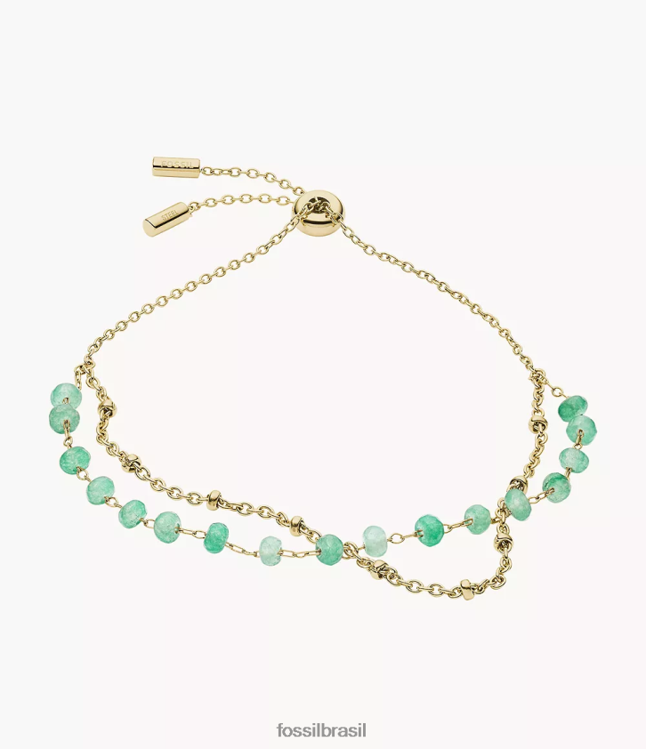 Fossil joia mulheres Pulseira de contas de jade Georgia Modern Meadows verde 66RZLJ977