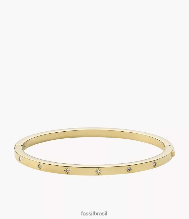 Fossil joia mulheres Sutton brilha pulseira de aço inoxidável brilhante tom de ouro 66RZLJ997
